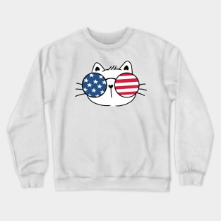 4th of July cat Crewneck Sweatshirt